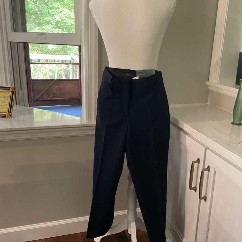 NWT Navy Blue Talbots Hampshire Ankle Pants Size 2 Petite